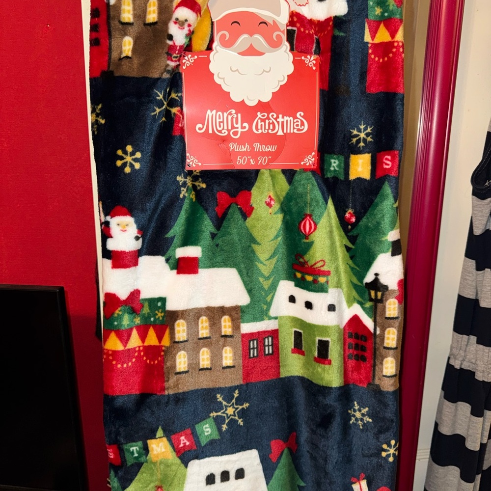 Merry Christmas Plush Throw Blanket 50x70